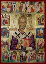 Icon of St. Nicholas with his life